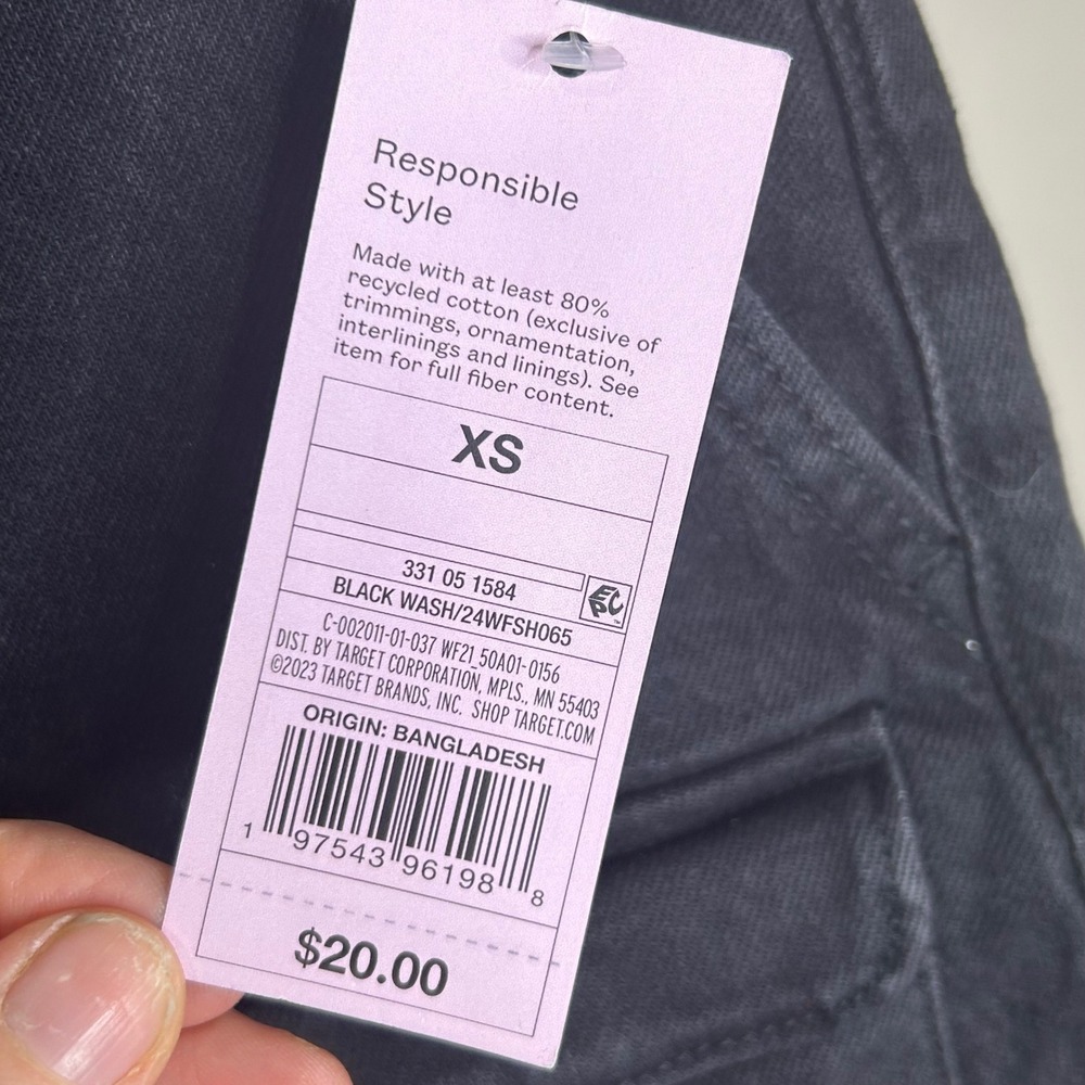 Wild‎ Fable Womens XS Mid-Rise Utility Shorts Black Wash Cargo 3in Inseam - Picture 5 of 7
